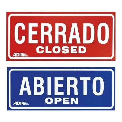 Señalamiento Letrero Abierto\u002Fcerrado Doble Cara  | MercadoLibre