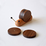 5 Posavasos Redondos De Madera Con Forma De Caracol