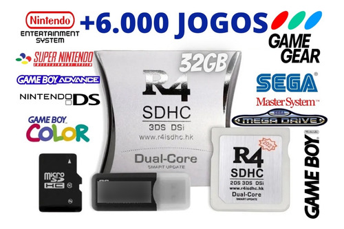 Cartão R4 Dual Core 2023 32gb Dsi Lite 2ds 3ds Xl
