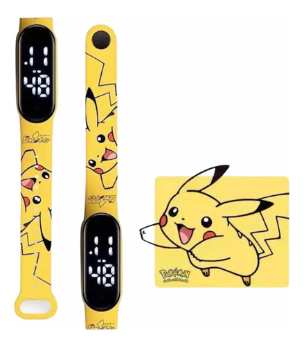 Pokémon Reloj Digital Niños Happy Pikachu Flex