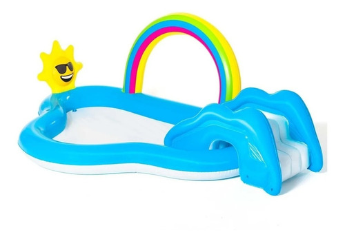 Pileta Inflable Play Center Arco Iris Tobogan Juego Verano