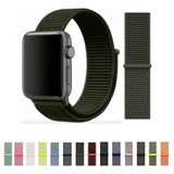 Correas Nylon Para Reloj Apple Watch 38/40mm Color Verde