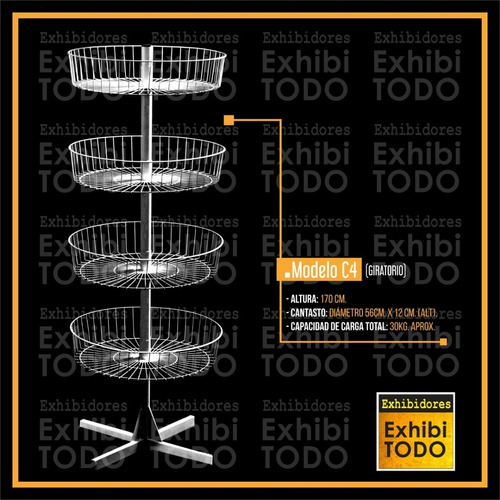 Exhibidor Canastos Ciruclar Giratorio Estanterias Metalicas