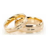 Par Anillos De Matrimonio Oro Amarillo  10k 4 Y 6mm Clásicas