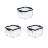 Set X3 Frascos Recipientes Hermeticos Contenedor Alimentos