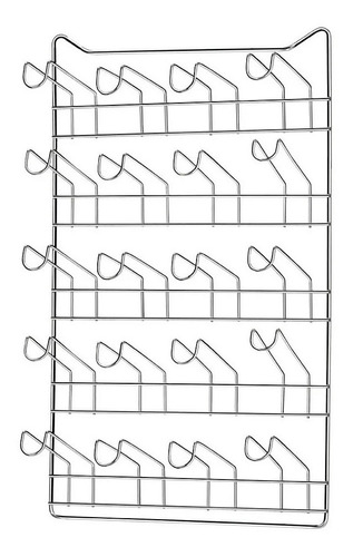 Escorredor Copos Suspenso 20 Lugares Parede Inox Organizar