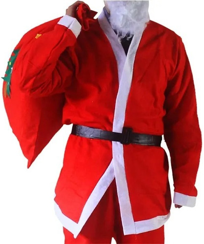 Conjunto Roupa Fantasia De Papai Noel Adulto Natal