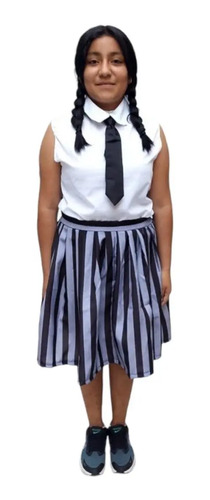 Disfraz Merlina Uniforme De Colegio Wednesday Locos Addams Para Adulto Mod.2
