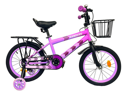 Bicicleta Infantil Randers Randers R16 Rueditas Con Luz Color Lila Tamaño Del Cuadro 16