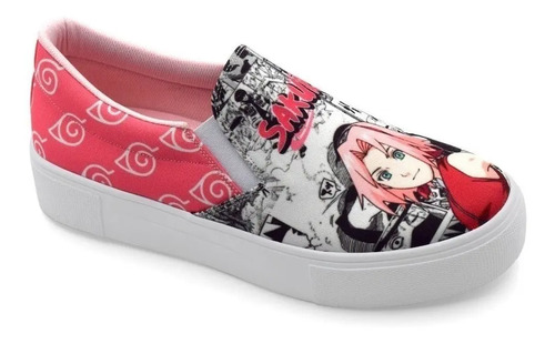 Tenis Rosa Sakura Haruno Naruto Manga Elástico