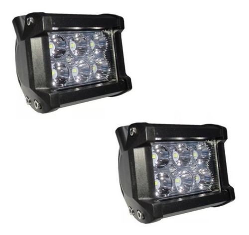 Par Faros Auxiliar De 6 Led 18w 12v Moto 4x4 X2u