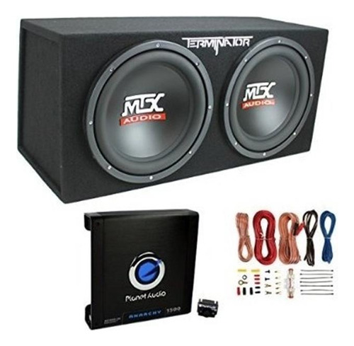 Mtx Tne212d 12  1200w Dual Kit Subwoofers Car Audio + Caja D