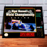 Quadro Decorativo Capa A4 33x25 Nigel Mansell Super Nintendo
