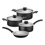 Batería De Cocina Tramontina Turim 20298/076 Con 7 Piezas Negro