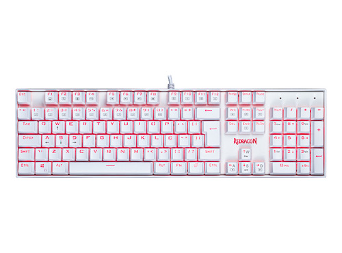 Teclado Gamer Mitra Branco Rgb K551w Outemu Red Redragon