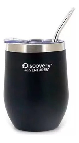 Matee Vaso Discovery Termico Con Tapa Y Bombilla 350ml Negro