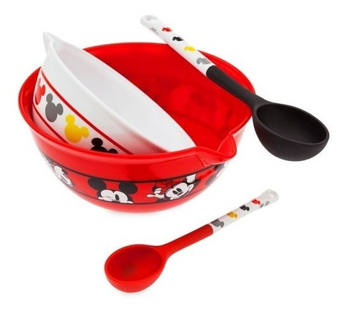 Set De Bowl Y Utensiios Minnie Y Mickey Mouse De Disney