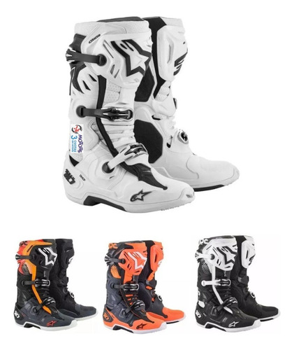 Jm Botas Alpinestars Tech 10 Motocross Enduro Negro Naranja