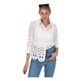 Camisa Broderie Importada Flores Calada Blusa Guipiur Dama