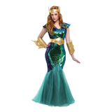 Disfraz De Sirena Talla 2x Para Mujer, Halloween