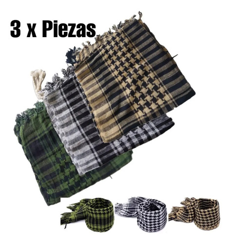 Paquete De 3 Palestina Bufanda Militar Shemagh India Arafat | MercadoLibre