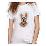 Camiseta Dama Estampada perro Schnauzer Café