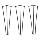 3 Base Hairpin Leg Metal 30cm Triplo Industrial Mesa 1/4 M1