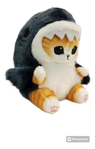 Peluche Gatito Gato Michi Disfraz Tiburon Grande 40cm Kawaii