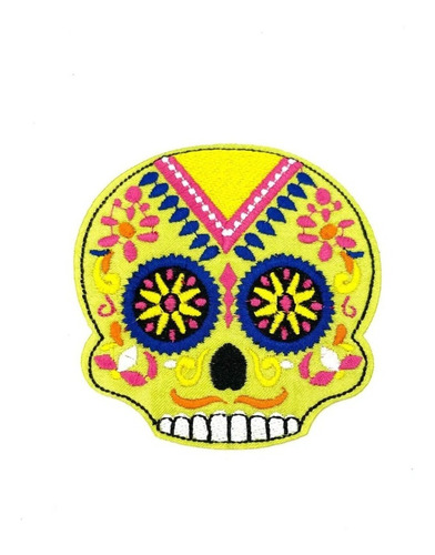 Parche Bordado Pega Con Plancha Calavera * 3 Unidades