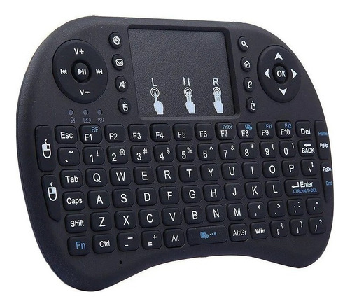 Mini Teclado Inalámbrico Touchpad Smartv Pc Tvbox Color Del Teclado Negro Idioma Español