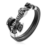 Pulsera Vikingo Hombre Hacha Nordico Thor Regalo Cuero