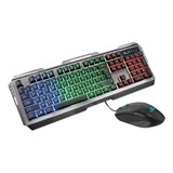 Kit Gamer De Teclado Mouse Phoenix 3000 Alámbrico Usb Negro