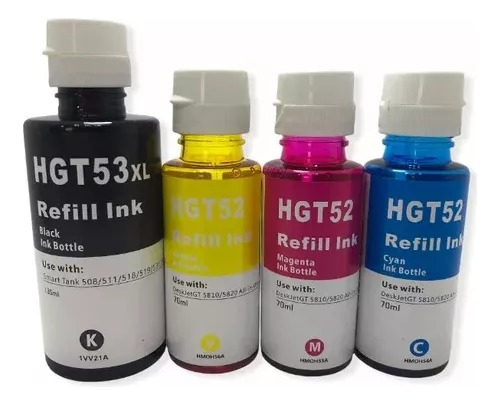 Combo De 4 Tinta Gt51xl Y Gt52 Genericas Para 315/415/533