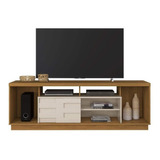 Mesa Rack Tv 32 40 50 55 60  Modular Centro Entretenimiento Color Natural - Off White Moveis-mx