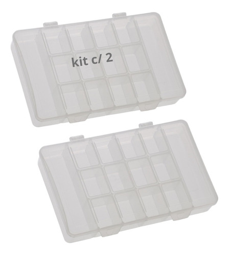 Kit 2 Caixas Box Oganizadora C/ 14 Divisórias Porta Costura 