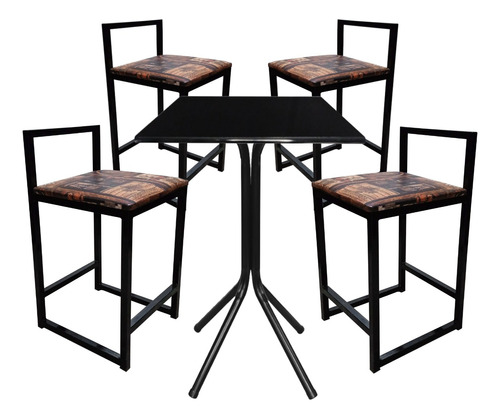 Conjunto Baixo D Jantar Mesa E Banqueta Industrial Promoção 