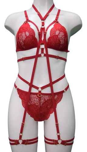 Arnes Sexy Completo, Bralette, Tanga Y Pierneras