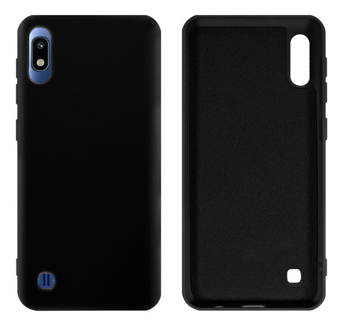 Capa Capinha Silicone Veludo Compatível Galaxy A10 Cover Cor Preto