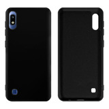 Capa Capinha Silicone Veludo Compatível Galaxy A10 Cover Cor Preto