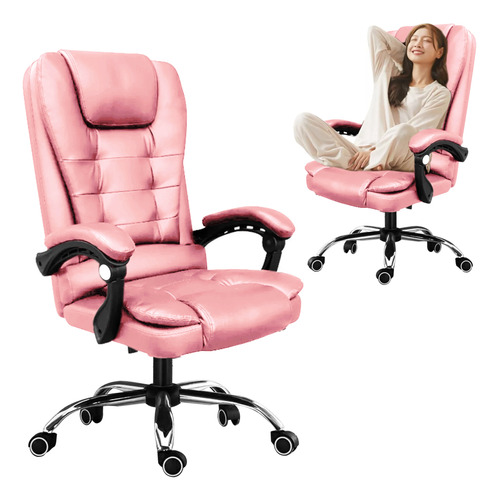 Silla De Oficina Giratoria Ergonómica Reclinable De Masaje