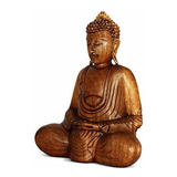 Colección G6 Estatua De Buda Sentada Serena De Madera Escult