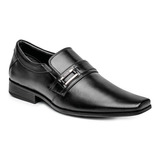 Sapato Social Bertelli Com Fivela E Elástico 70183 Preto