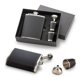 Set Mini Licorera 7oz Y Copas En Acero Inoxidable Embudo