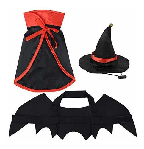 Ropa Gato - Yookat 3 Pieces Vampire Cat Costume Pet Costume 