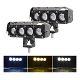 Faros Auxiliares Luz Doble Color Led 80w Para Auto Moto 2pcs