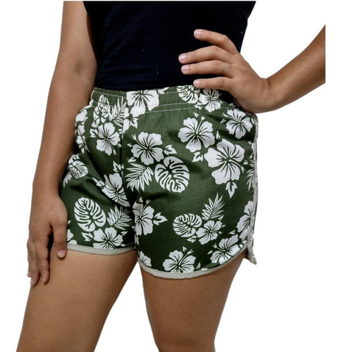 Kit Com 02 Shorts Feminino Tactel Praia Estampados