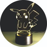 Pikachu Lámpara Táctil Regulable 3d Luz Regalo Niños Juguete