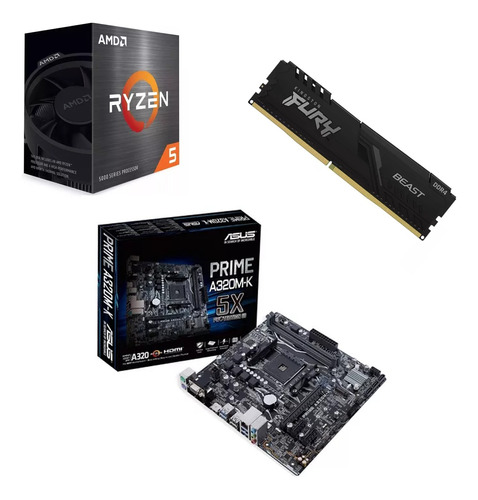 Combo Actualiz Ryzen 5 5600gt + Asus A320m-k + 8gb 3200 Mhz