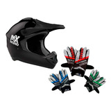 Kit Casco Cross H5 Mx Road + Guantes Atv Enduro - Sti Motos