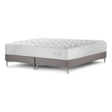 Cama Europea Rosen Pearl King Base Dividida 180 X 200 Cm Color Blanco